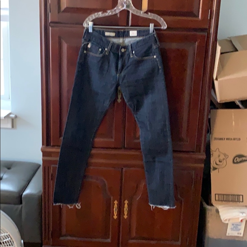 AG jeans dark rinse “The Nikki” frayed size 27